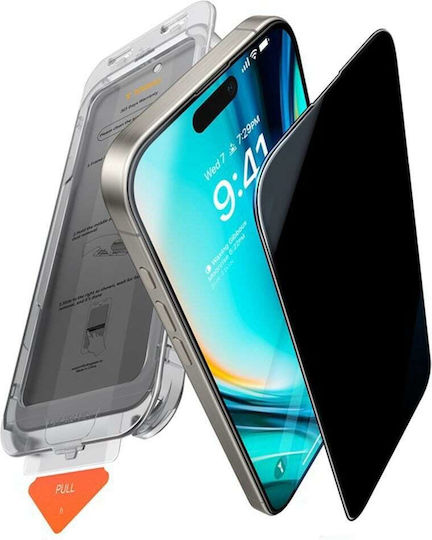 Torras Privatsphäre Gehärtetes Glas Schwarz (iPhone 17 / 17 Pro / 16 Pro)