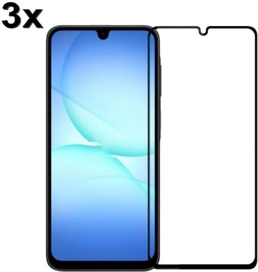 Techwave 5D 0.3mm Vollkleber Vollflächig gehärtetes Glas 3Stück Schwarz (Galaxy A17)