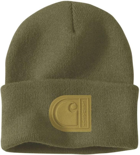 Beanie Unisex Beanie mit Rippstrick in Grün Farbe