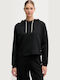 Cropped Women's Sweatshirt Hooded Black