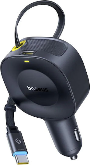 Baseus Car Charger Primetrip Vr2 Car Charger 30W with one Port: 1xType-C with Cable Type-C Black Color