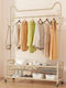 Viosarp Wheeled Floor Garment Rack made of Metal White 100x40x170cm
