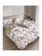 Rythmos Duvet Cover Set Cotton Satin Queen with 2 Pillowcases 220x250 Spirit Beige