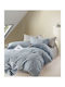 Rythmos Bettbezug-Set Baumwollsatin Übergröße mit 2 Kissenbezügen 220x250 Spirit Gray