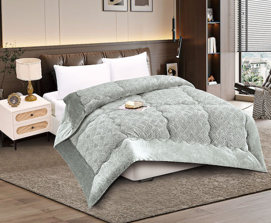 Silk Fashion Duvet Cover Queen 220x240cm Blue Silver 240 GSMGsm