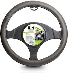 SIM Auto-Lenkradabdeckung mit Durchmesser 37-38cm Synthetisch Gray mit Gray Naht