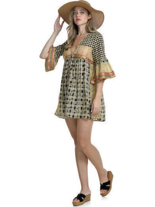 MiandMi Damen Kaftan Strand Black, Brown
