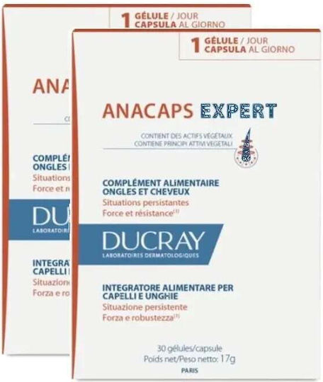 Ducray Anacaps Expert Supplement for Healthy Hair, Skin & Nails 2 x 30 Capsules