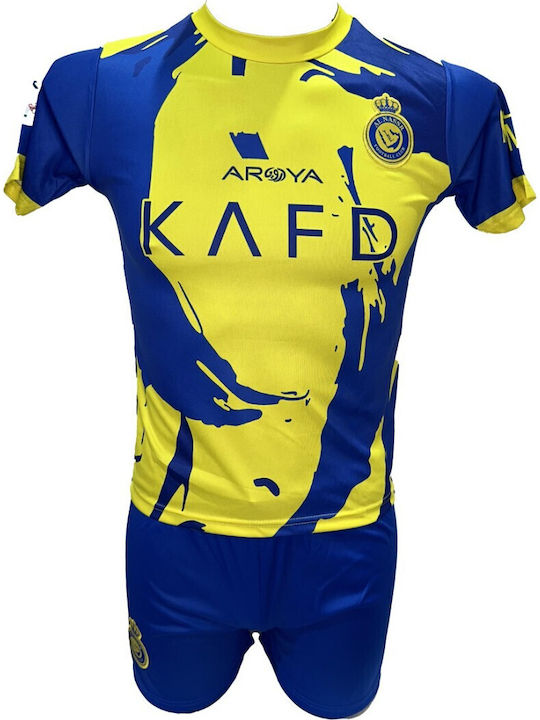 Kids Football Set Al Nassr Ronaldo Yellow Blue Blue Letters Special Edition 290825-19