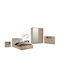 Bedroom Furniture Set Adler Sonama Oak With Slats 160x200cm 6pcs