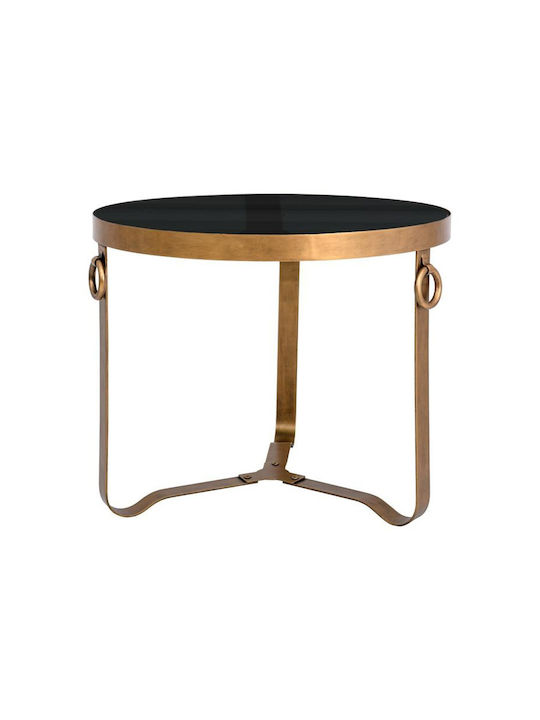 Round Side Coffee Table Fl383 Glass Bronze-Black W60xL60xH50cm