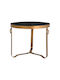 Round Side Coffee Table Fl383 Glass Bronze-Black W60xL60xH50cm
