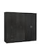 Sechs Türen Kleiderschrank Zebrano 201x43x181cm