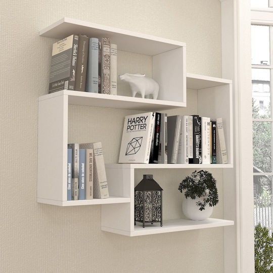 Wall Shelf White 90x22x82cm