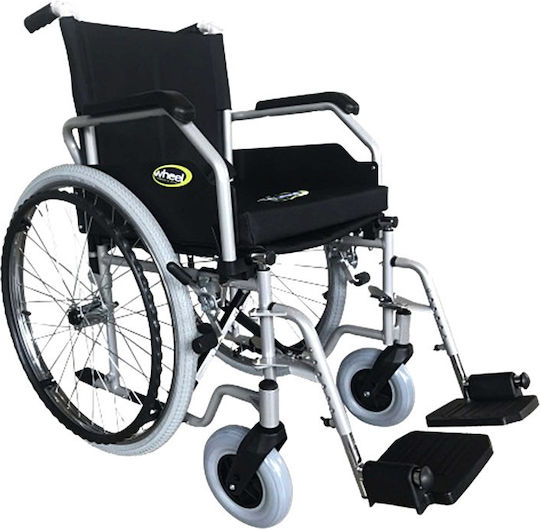 Wheel Economy Wheelchair 24" Folding Simple Type 46cm Silver