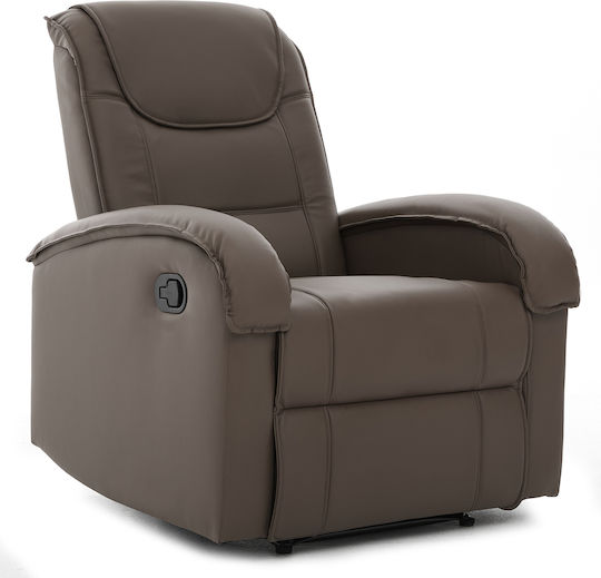 Celaeno Fotoliu Relax din Piele Ecologică Maro 80x96x97cm
