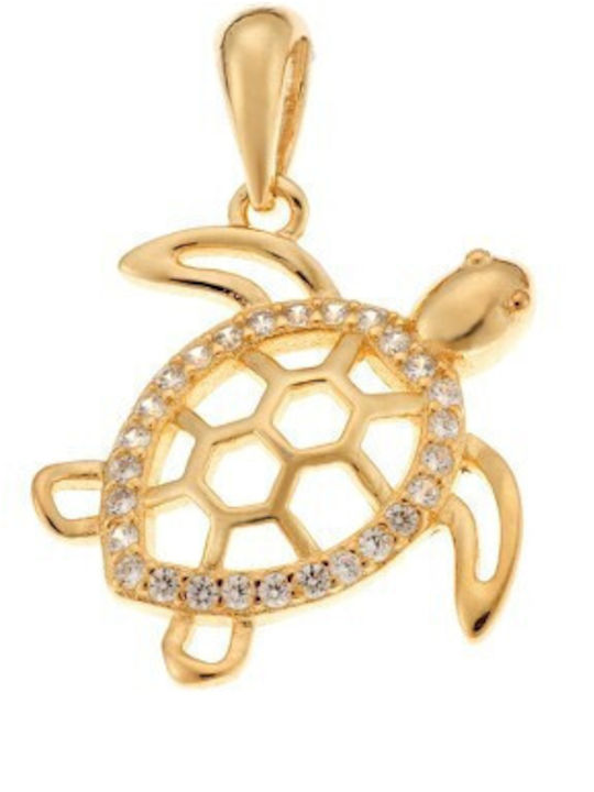 Senza Animal Charm Made of Gold Plated Silver with Zircon