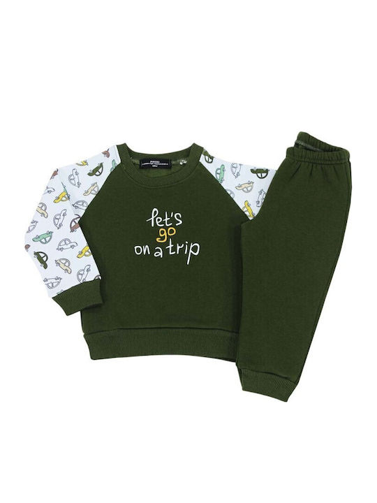 Kids Sweatpants Set Green 2pcs