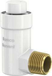 Automatic Air Vent Angled White Flexvent 1/2 Inch 10 Bar Without Shut-off Valve