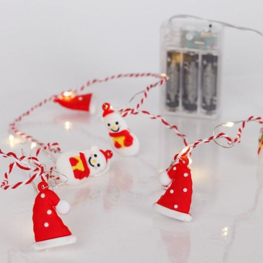Lichterketten LED 1.9m. Rote Batterie in Zeichenfolge 1Stück 600-03065