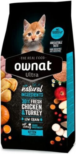 Ownat Dry Food for Young Cats with Chicken / Turkey / Rice 0.4kg