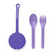 Omie Baby Cutlery Set made of Silicone in Case Purple 2pcs