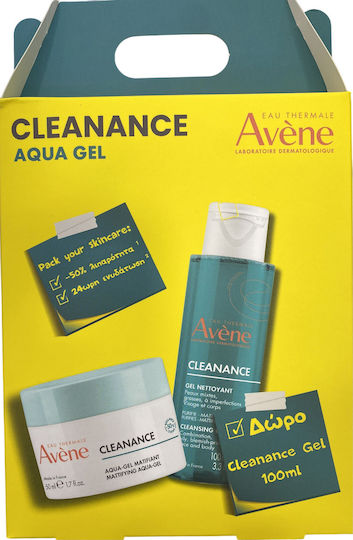 Eau Thermale Avène Cleanance Aqua Gel Skin Care Set for Moisturizing & Facial Cleaning 2pcs