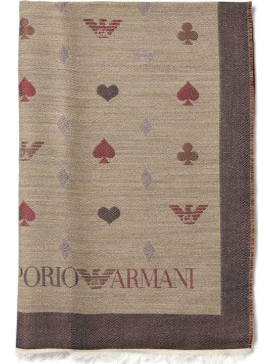 Emporio Armani Γυναικείο Φουλάρι ΚΑΦΕ- ΜΠΟΡΝΤΩ