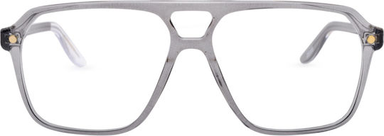 Snob Milano Testarossa Snv224 005z Unisex Acetate Prescription Eyeglass Frames Aviator Gray Magnetic Clip-On