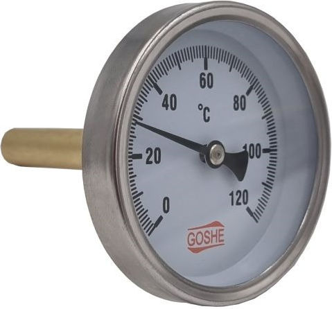 Bimetal Axial Thermometer 63mm 0-120°c 1/2" L-70