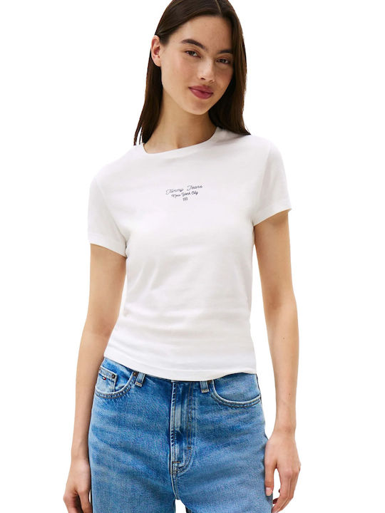 Tommy Hilfiger Tommy Γυναικείο T-shirt Ecru