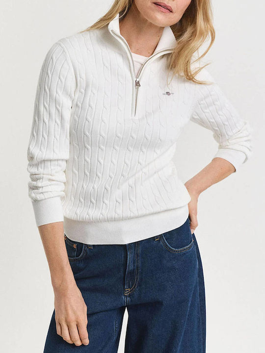Gant Damen Langarm Pullover Baumwolle mit Reißv...