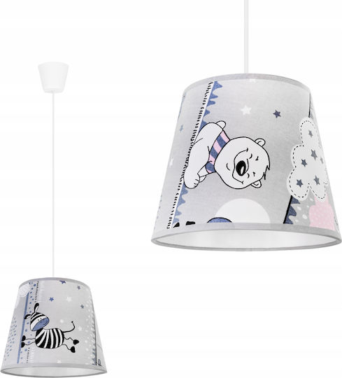 Light Home O singură lumină Lumină de tavan pentru copii Suspendata din metal 60W cu suport pentru bec E27 Alb