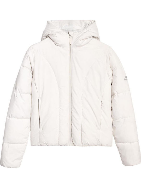 4F Γυναικείο Μπουφάν για Χειμώνα Γκρι
