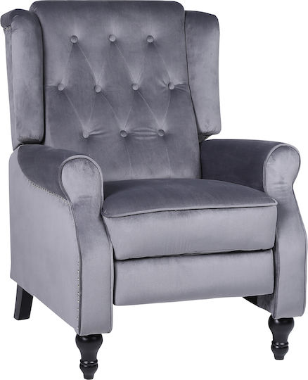 Alnair Relaxsessel Samt Gray 78x85x104cm