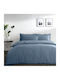 My Home Luxury Duvet Cover Set Cotton Single with Pillowcase 160x240 Powder Blue