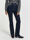 Women's Jean Trousers Flared in Slim Fit Dark Blue