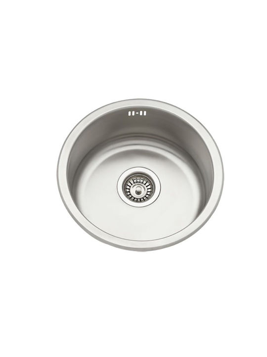 Stainless Steel Kitchen Sink 201# 1 Bowl Round Φ422x422x170mm 0.6mm Thickness Eco Sink