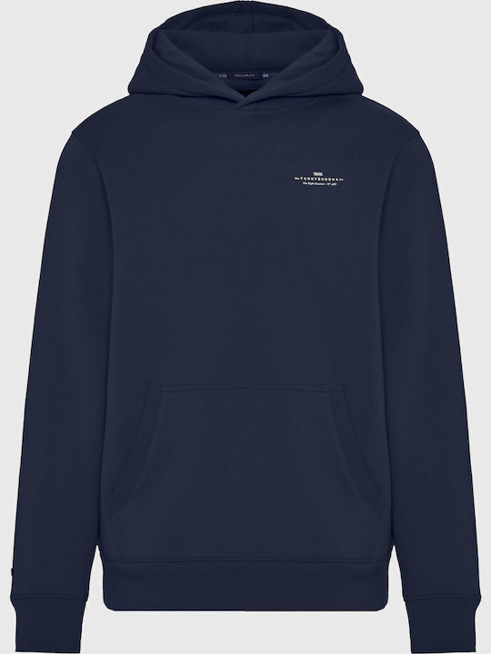 Funky Buddha Φούτερ με Κουκούλα Navy Μπλε