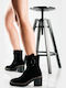 Wildleder Stiefeletten Damen Schwarz
