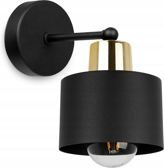 Light Home Modern Leuchte Wand mit Fassung E27 Schwarz