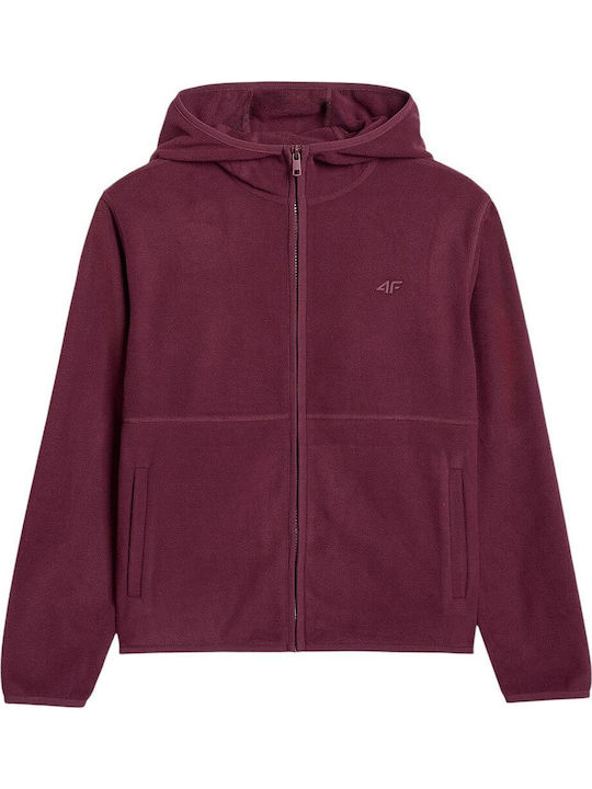 Fleece Γυναικεία Ζακέτα σε Μπορντό Χρώμα