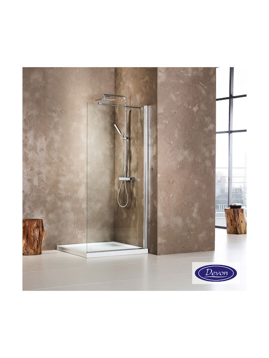 Devon Iwis Wd Walk-in Fixed Side for Shower 57-59x185cm Clean Glass Chrome