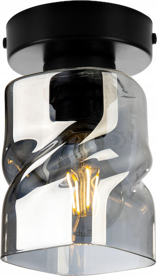 Light Home Πλαφονιέρα Οροφής Μαύρη με Ντουί E27