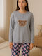 Cool Winter Women's Pyjama Set Gray Long Sleeve