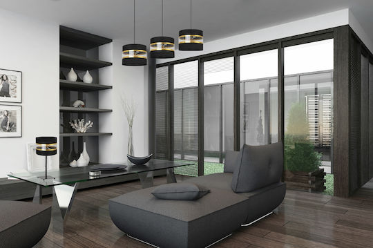 Light Home Μεταλλικό Πορτατίφ για Ντουί E27 με Μαύρο Καπέλο και Βάση