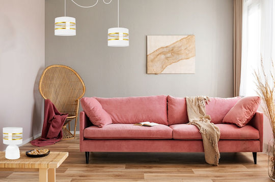 Light Home Metal Lampă de masă pentru Soclu E27 cu Abajur Alb și Bază