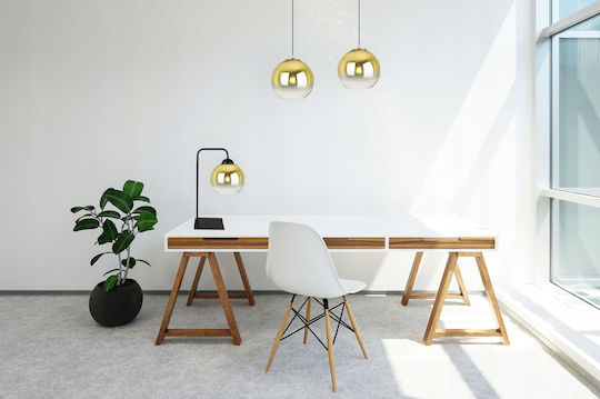 Light Home Sticlă Lampă de masă pentru Soclu E27 cu Abajur Negru și Bază