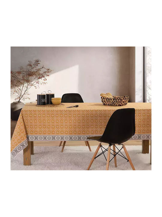 Nef-Nef Homeware Τραπεζομάντηλο Βαμβακερό Αλέκιαστο Jeneria Mustard 140x240εκ.