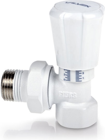 Activ Plus 1/2 Inch White Angled Radiator Supply Valve